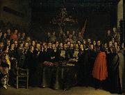 Gerard ter Borch the Younger Ratification of the Peace of Munster between Spain and the Dutch Republic in the town hall of Munster, 15 May 1648. Spain oil painting artist